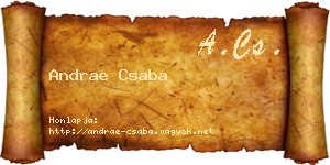 Andrae Csaba névjegykártya