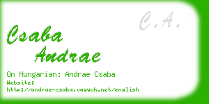 csaba andrae business card